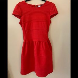 Anthropology Red Cap sleeve Ponte Dress